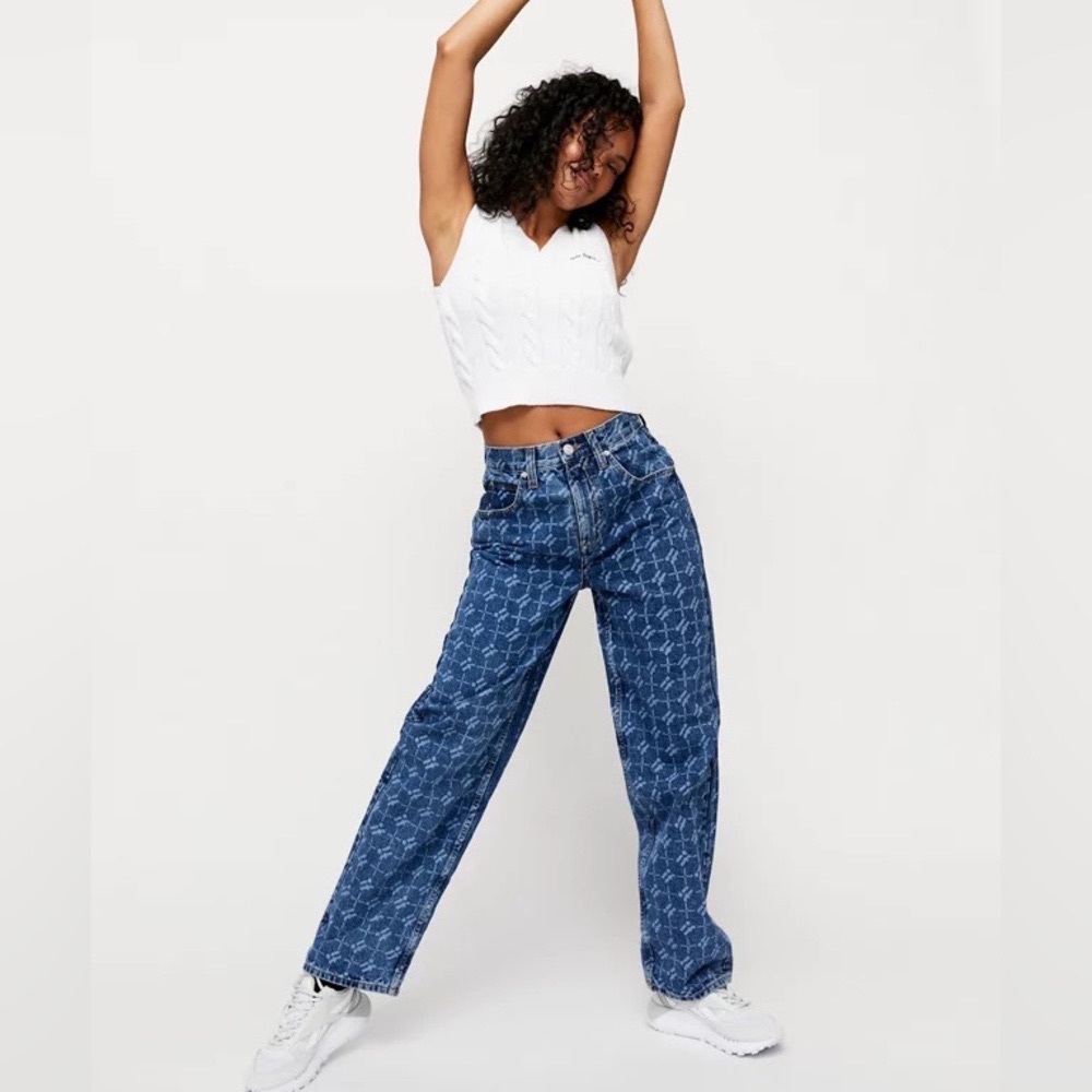 iets frans Monogram Denim Boyfriend Jean